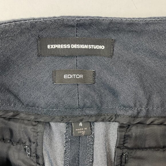 Express Design Studio Editor Dress Pants Womens Size 4 Gray Flat Front - Picture 2 of 9